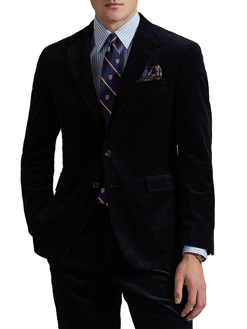 Cotton Corduroy Single-Breasted Blazer