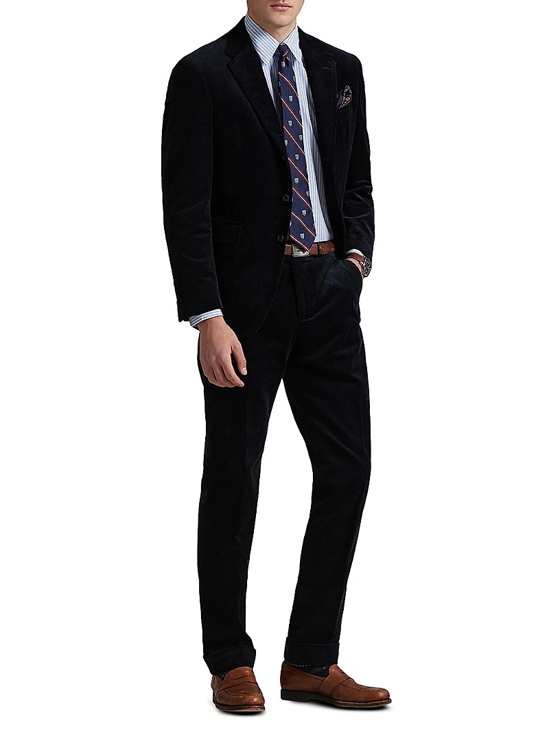 Cotton Corduroy Single-Breasted Blazer