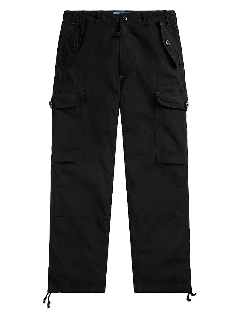 Cotton Straight-Leg Cargo Pants