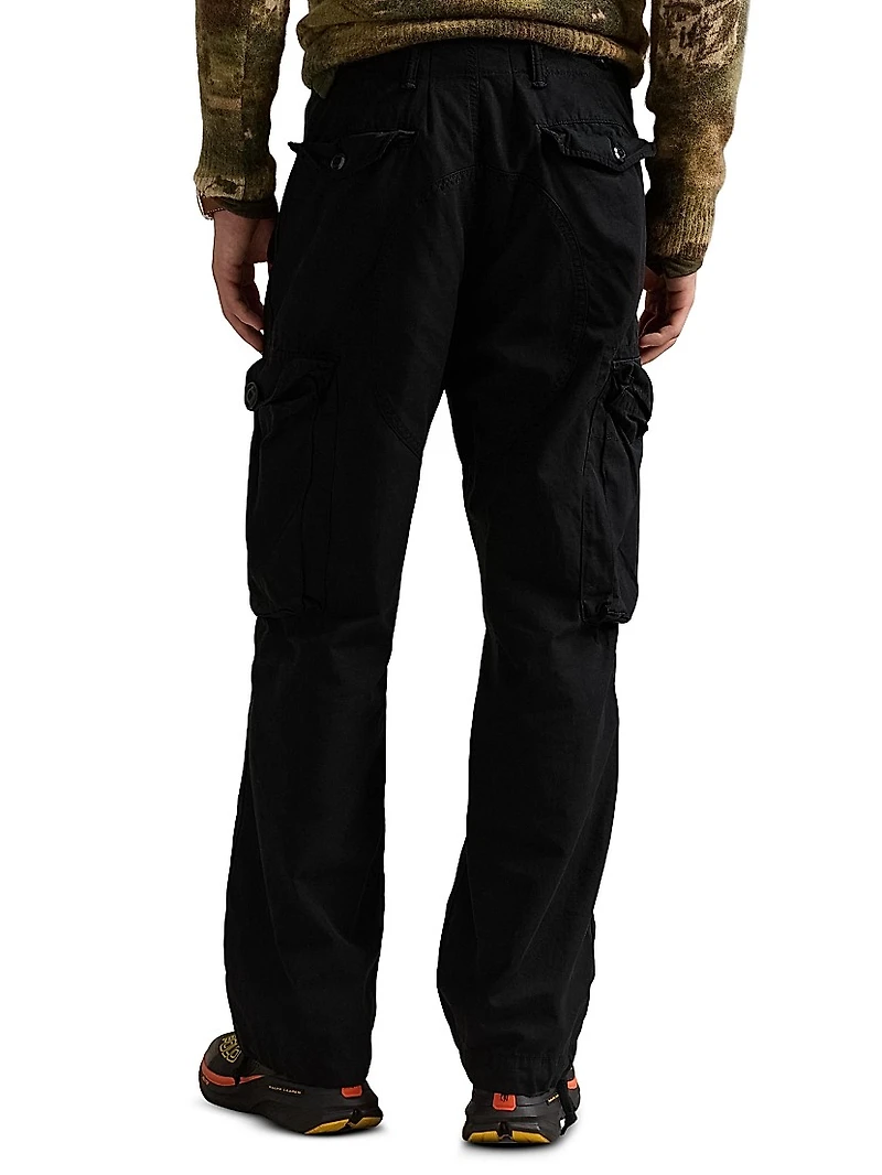 Cotton Straight-Leg Cargo Pants