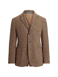 Plaid Wool Single-Breasted Blazer