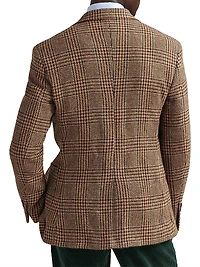 Plaid Wool Single-Breasted Blazer
