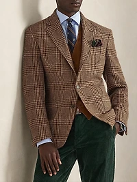 Plaid Wool Single-Breasted Blazer