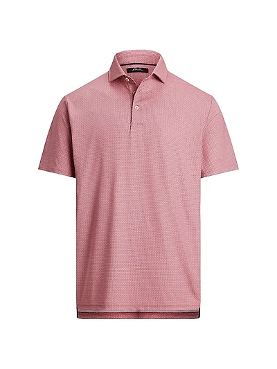 Micro-Print Piqué-Knit Polo Shirt