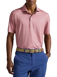 Micro-Print Piqué-Knit Polo Shirt