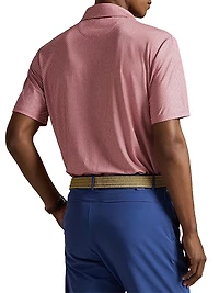 Micro-Print Piqué-Knit Polo Shirt