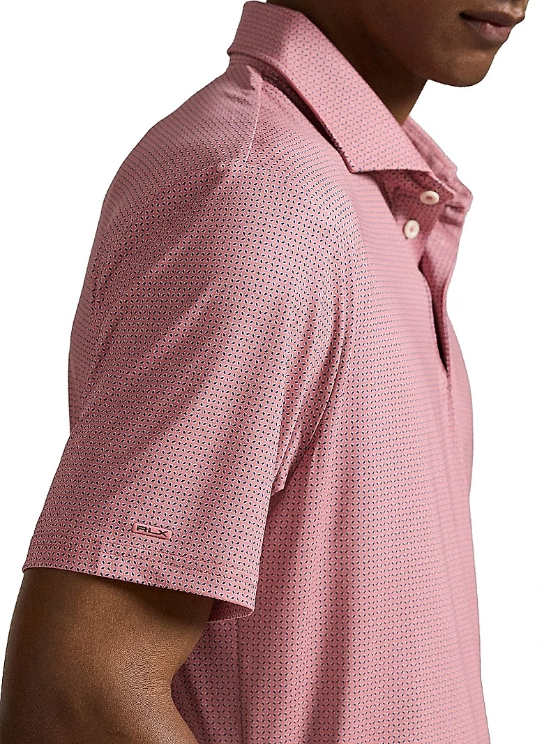 Micro-Print Piqué-Knit Polo Shirt