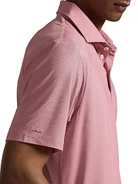 Micro-Print Piqué-Knit Polo Shirt