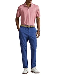 Micro-Print Piqué-Knit Polo Shirt