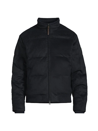Brushed Wool-Blend Down Jacket