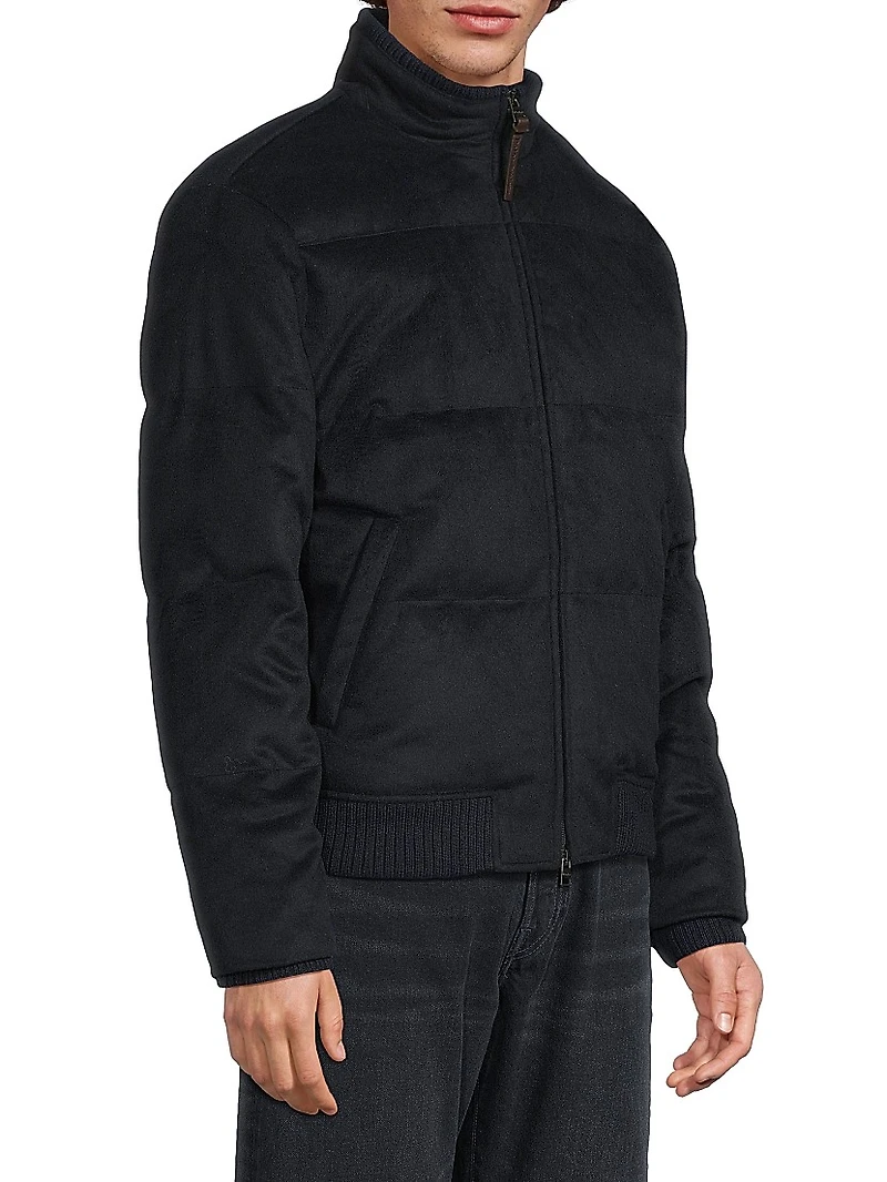 Brushed Wool-Blend Down Jacket