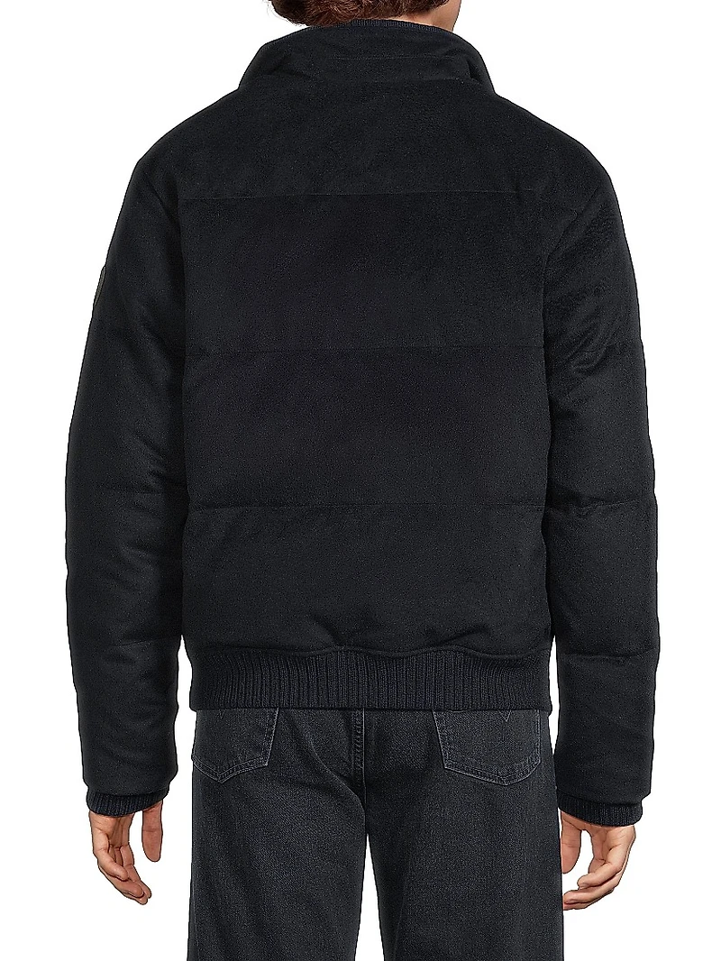Brushed Wool-Blend Down Jacket