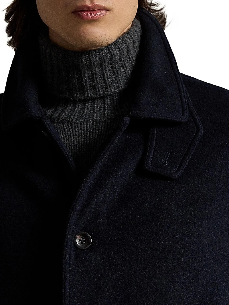 Double-Face Wool-Blend Overcoat