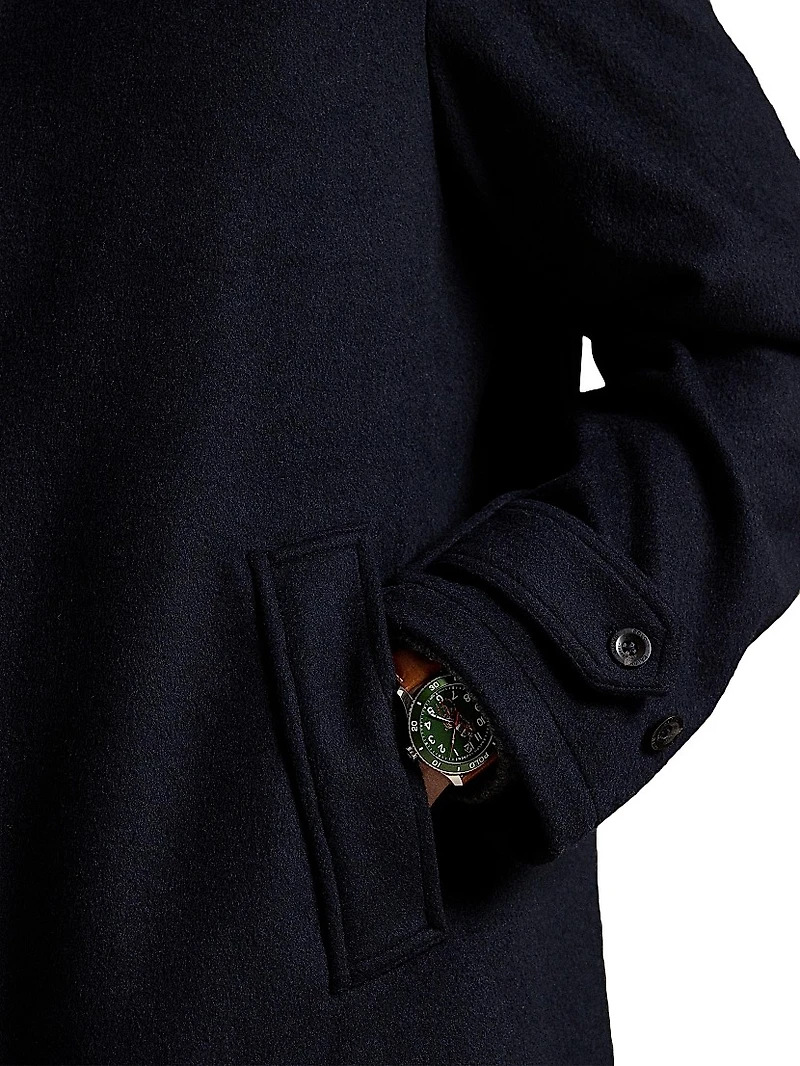 Double-Face Wool-Blend Overcoat