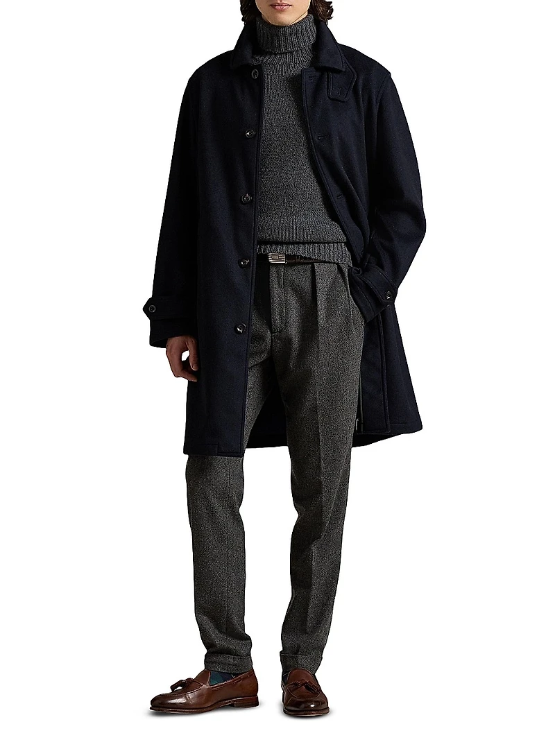 Double-Face Wool-Blend Overcoat