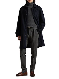Double-Face Wool-Blend Overcoat