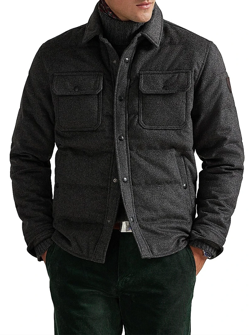 Quilted Wool-Blend Down Jacket