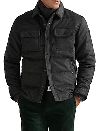 Quilted Wool-Blend Down Jacket