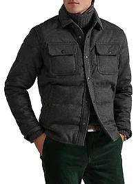Quilted Wool-Blend Down Jacket
