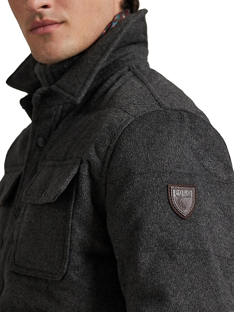 Quilted Wool-Blend Down Jacket