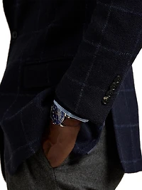 Windowpane Wool Single-Breasted Jacket