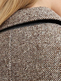 Virgin Wool and Silk Mélange Diagonal Coat with Thermore® Padding Monili