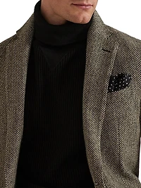 Waffle Knit Stretch Cotton Turtleneck Sweater