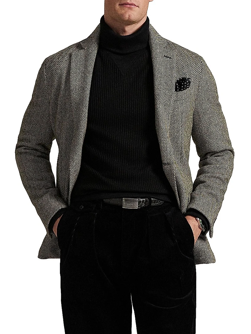 Waffle Knit Stretch Cotton Turtleneck Sweater