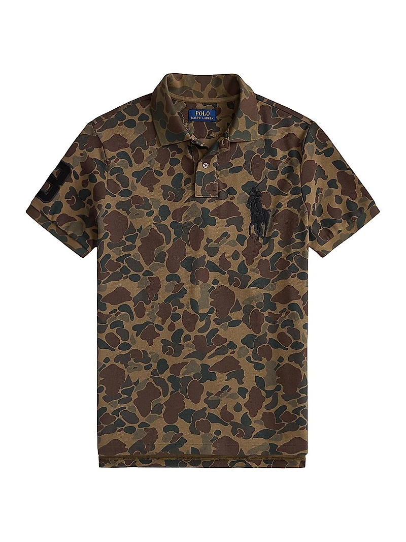 Outdoorsman Print Cotton Polo Shirt