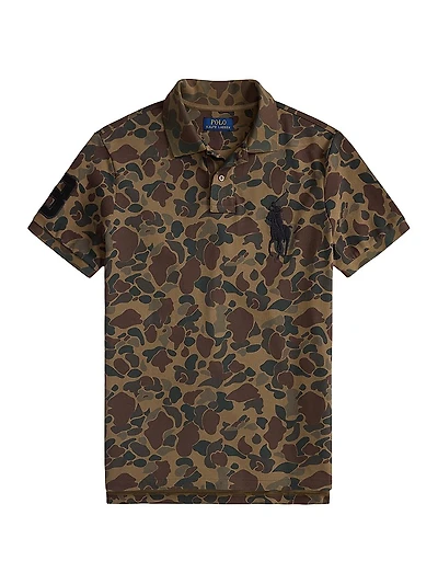 Outdoorsman Print Cotton Polo Shirt