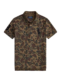 Outdoorsman Print Cotton Polo Shirt