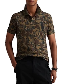 Outdoorsman Print Cotton Polo Shirt