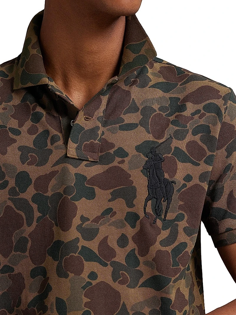 Outdoorsman Print Cotton Polo Shirt