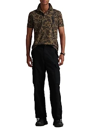 Outdoorsman Print Cotton Polo Shirt