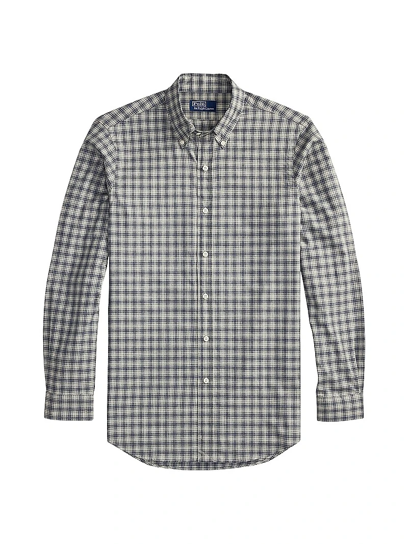 Plaid Cotton Long-Sleeve Shirt