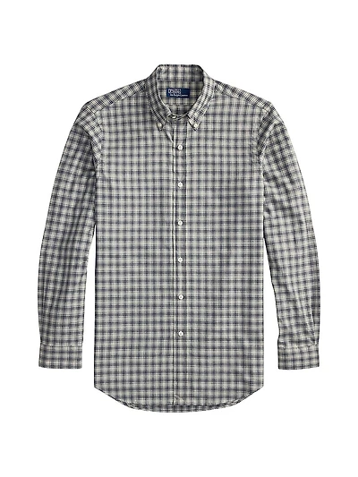 Plaid Cotton Long-Sleeve Shirt