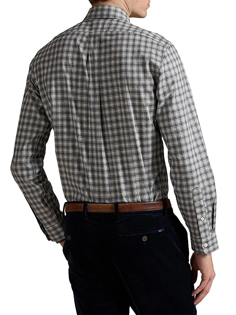 Plaid Cotton Long-Sleeve Shirt