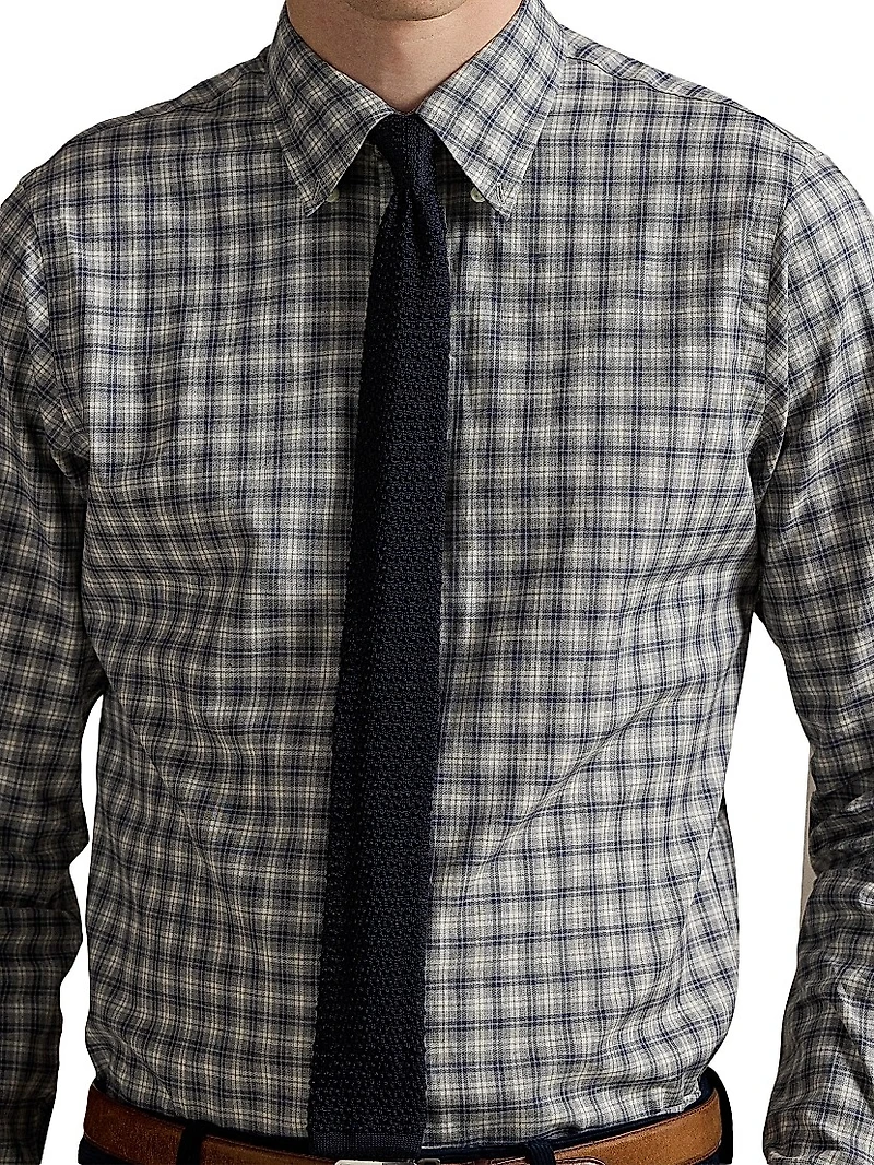 Plaid Cotton Long-Sleeve Shirt