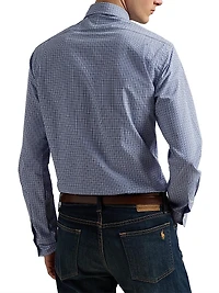 Micro-Checked Cotton Shirt