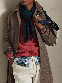 Wool-Blend & Suede Cable-Knit Sweater