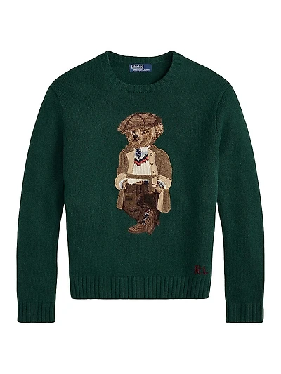 Polo Bear Wool-Cashmere Crewneck Sweater