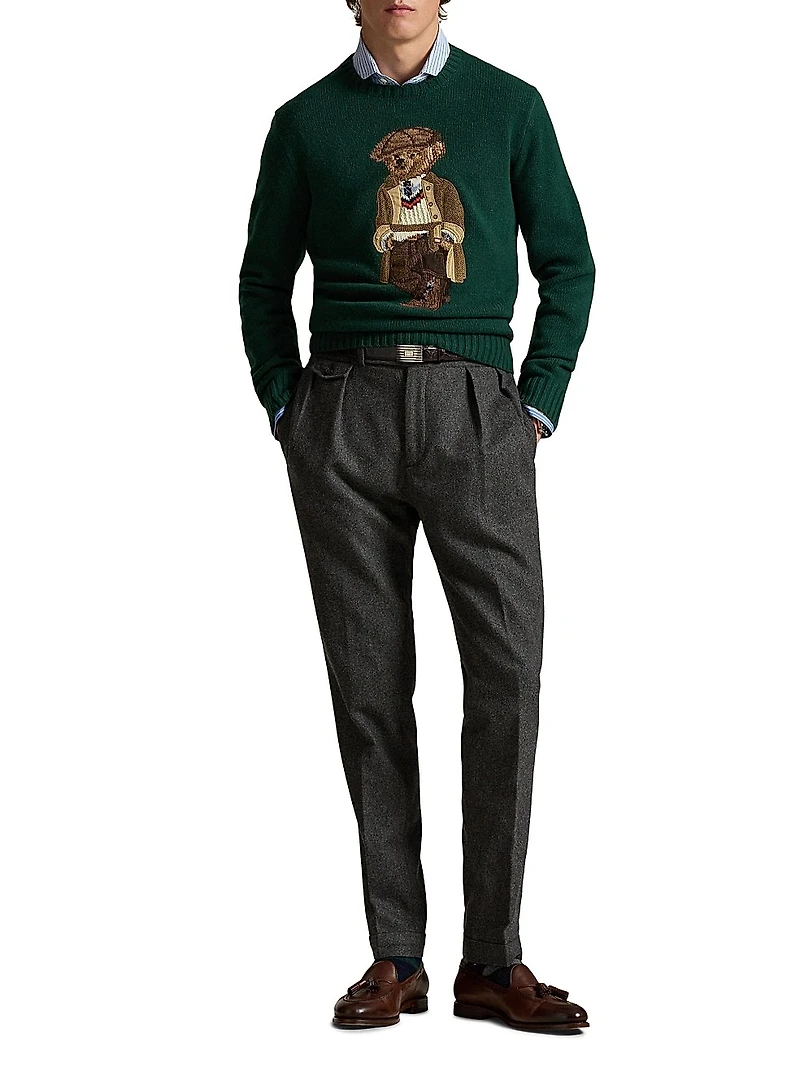 Polo Bear Wool-Cashmere Crewneck Sweater