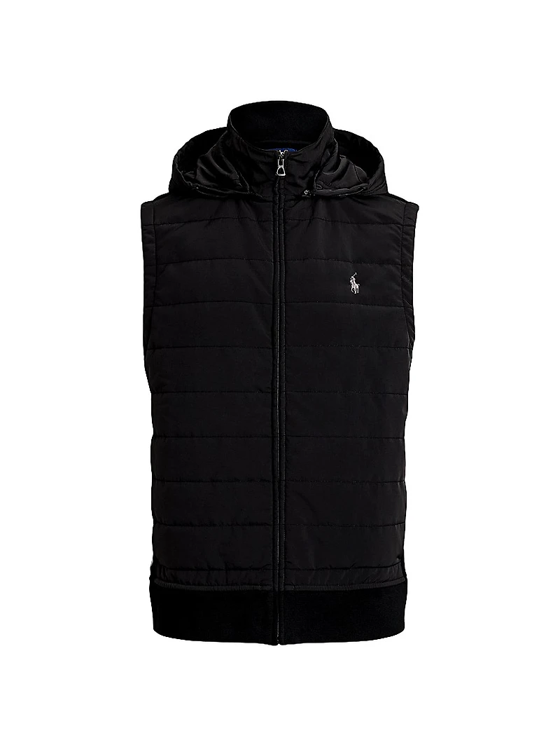 Hooded Quilted Hybrid Vest