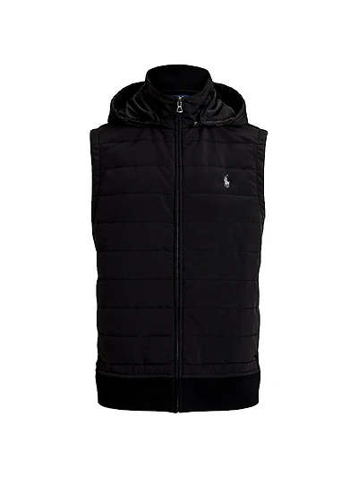 Hooded Quilted Hybrid Vest