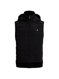 Hooded Quilted Hybrid Vest