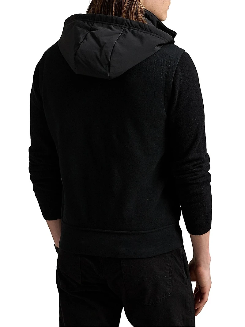 Hooded Quilted Hybrid Vest
