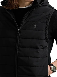 Hooded Quilted Hybrid Vest