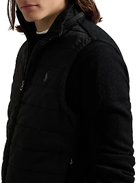 Hooded Quilted Hybrid Vest