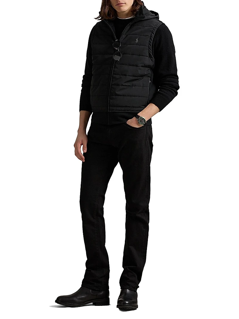 Hooded Quilted Hybrid Vest