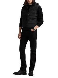 Hooded Quilted Hybrid Vest